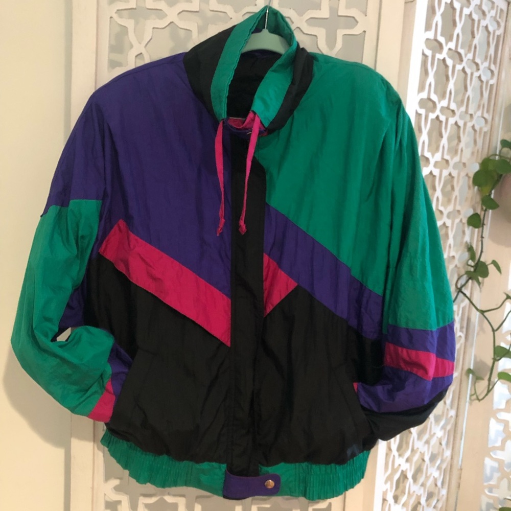 Retro track jacket windbreaker